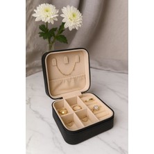 Ecrou Çift Gözlü Seyahat Tipi Takı Kutusu Siyah