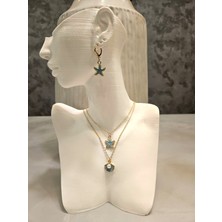 Alya's Aksesuar Yıldız Kabuğu Kolye ve Küpe Set