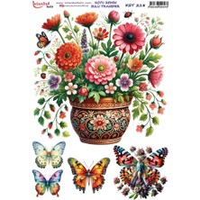 İstanbul Hobi Koyu Zemin Sulu Transfer Kağıdı 25X35CM KST-218