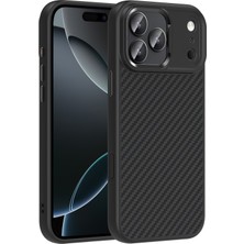 Mobify iPhone 17 Pro Max Karbon Fiber Dokulu Tavrona Kılıf – Magsafe Şarj Özellikli Silikon Kapak