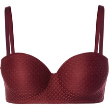 Koza İç Giyim Kadın Dolgusuz Lez Dantelli Desteksiz Straplez Sütyen