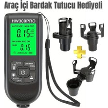 TE Dükkan Buğz HW-300PRO Oto Boya Kalınlık Ölçer Fe Nfe 2000ΜM + 2 Fonksiyonlu Bardak Tutucu Hediyeli
