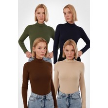 Yade Fashion Kadın Uzun Kol Body 4’lü Set