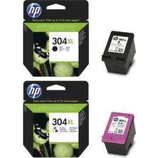 Hp 304XL-N9K07AE-N9K08AE Renkli Siyah Yüksek Kapasiteli Orijinal Kartuş Ikili Paket
