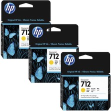 Hp 712-3ED69A Sarı Orijinal Kartuş Üçlü Paket