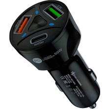 Kızılelmada Akıllı Araç Hızlı Şarj Cihazı | 3’lü Çıkış, 55W Power Delivery Teknolojisi