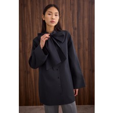 HE-QA Fiyonk Detaylı Gömlek Siyah