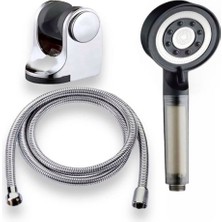 YMV Yeni Filtreli Arındırıcı Duş Başlığı Çelik Hortum Duş Banyo Seti Duşluk 3lü Set