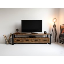 Raweyn Tiro Doğal Ahşap Çekmeceli Tv Ünitesi - 120CM