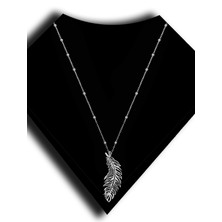 Roxx Jewellery 925 Ayar Gümüş Şans Tüyü Kadın Kolye