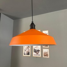 Bamyum Lema Turuncu Tekli Avize Siyah Lale Başlık Sarkıt Lamba Restoran Cafe Salon Avizeleri