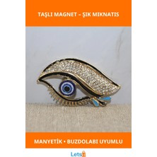 Letsii Swarovski Taşlı Zarif Ev Ofis Magneti Nazar Boncuğu Detaylı