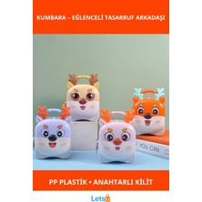 Letsii Sevimli Geyik Kumbara Eğlenceli Tasarruf Arkadaşı Pembe Pp Plastik