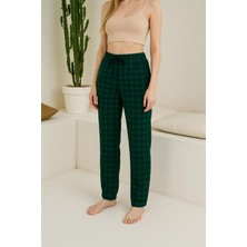 Düven Tek Alt Ekose Desenli Unisex %100 Pamuk Pantolon Eşofman Altı - Bay Pijama Altı