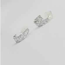 Mavika Jewellery White Gold Plated Diva Baget Stud Küpe
