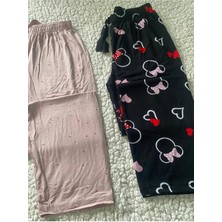 Düven Kadın Desenli Pijama Altı - 2'li Tek Alt Pijama