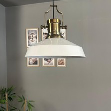 Bamyum Lema Beyaz Tekli Avize Silindir Eskitme Başlık Sarkıt Lamba Restoran Cafe Salon Avizeleri