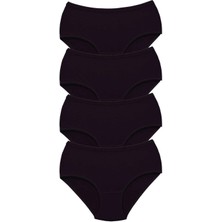 Venüs Shopping 4 Adet Tutku Kadın Yüksek Bel Bato Kalın Lastik Külot Siyah