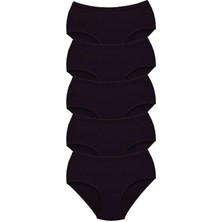 Venüs Shopping 5 Adet Tutku Kadın Yüksek Bel Bato Kalın Lastik Külot Siyah