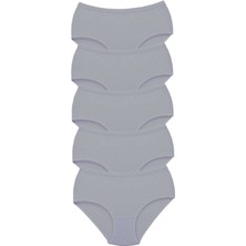 Venüs Shopping 5 Adet Tutku Kadın Yüksek Bel Bato Kalın Lastik Külot Gri