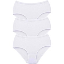 Venüs Shopping 3 Adet Tutku Kadın Yüksek Bel Bato Kalın Lastik Külot Beyaz