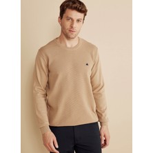 Brooks Brothers Bisiklet Yaka Standart Camel Erkek Kazak BBFW25MKL001