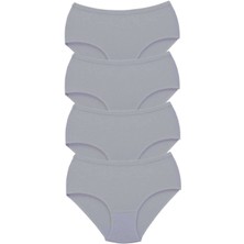 Venüs Shopping 4 Adet Tutku Kadın Yüksek Bel Bato Kalın Lastik Külot Gri