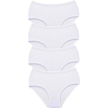 Venüs Shopping 4 Adet Tutku Kadın Yüksek Bel Bato Kalın Lastik Külot Beyaz