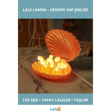 Letsii LED Işıklı Kendin Yap Deniz Kabuğu Tasarımlı Lale Lamba