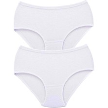 Venüs Shopping 2 Adet Tutku Kadın Yüksek Bel Bato Kalın Lastik Külot Beyaz