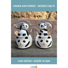 Letsii Müzikli Işıklı Büyük Boy Panda Kar Küresi
