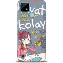 Mod Kılıf Realme C21 Kılıf Hd Baskılı Kılıf + 9h Nano Tam Kaplayan Ekran Koruyucu 163