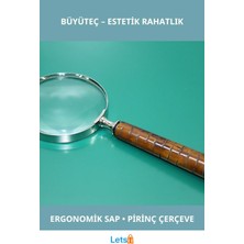 Letsii Estetik Boynuz Saplı Pirinç Büyüteç