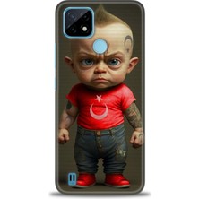 Mod Kılıf Realme C21 Kılıf Hd Baskılı Kılıf + 9h Nano Tam Kaplayan Ekran Koruyucu 244