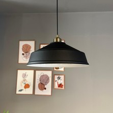 Bamyum Carmelo Siyah Renk Asaletli Tekli Avize Yarım Lale Başlık Sarkıt Lamba Salon Aydınlatma