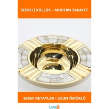 Letsii Şık Pirinç Sedefli Dayanıklı Küllük Model 2