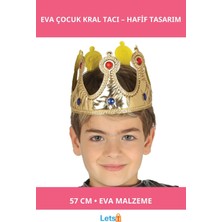 Letsii Altın Renk Esnek Eva Malzemeden Imal Çocuk Kral Tacı 57 cm