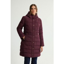 Love My Body Cepli Uzun Şişme Mont Mürdüm 152L9394000