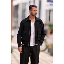 Rocqerx X-2025 Cep Detaylı Fermuarlı Astarlı Kaşe Mont