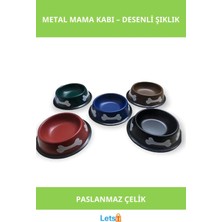 Letsii Desenli Renkli Metal Mama Kabı 16 cm Paslanmaz Çelik