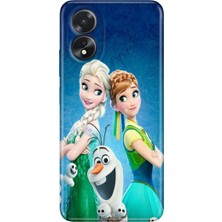 Nurdic Oppo A38 Uyumlu Kılıf Hd Kareografik Silikon Elsa Anna Olaf