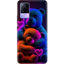 Nurdic Vivo V21 Uyumlu Kılıf Resimli Desenli Silikon Bear Love