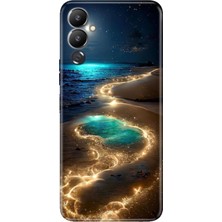 Nurdic Tecno Pova 4 Uyumlu Kılıf Resimli Desenli Silikon Golden Beach