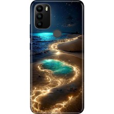 Nurdic General Mobile Gm 21 Pro Uyumlu Kılıf Resimli Desenli Silikon Golden Beach