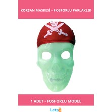 Letsii Fosforlu Korsan Maskesi Tekli Eğlenceli Parti Aksesuarı