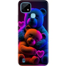 Nurdic Realme C21 Uyumlu Kılıf Resimli Desenli Silikon Bear Love