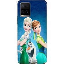 Nurdic Vivo Y33S Uyumlu Kılıf Resimli Desenli Silikon Elsa Anna Olaf
