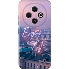 Nurdic Tecno Spark 30C Kılıf Kamera Çıkıntılı Tecno Desen Kapak Enjoy Life