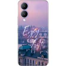 Nurdic Vivo Y17S Uyumlu Kılıf Resimli Desenli Silikon Enjoy Life