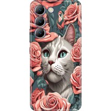 Nurdic Vivo V30 Lite Uyumlu Kılıf Resimli Desenli Silikon Canım Kedim